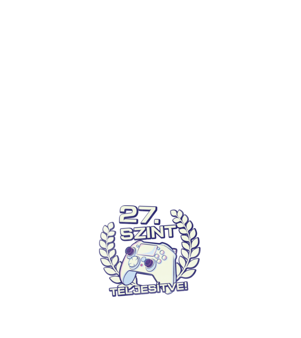 27. szint teljesítve minta sötétkék pólón