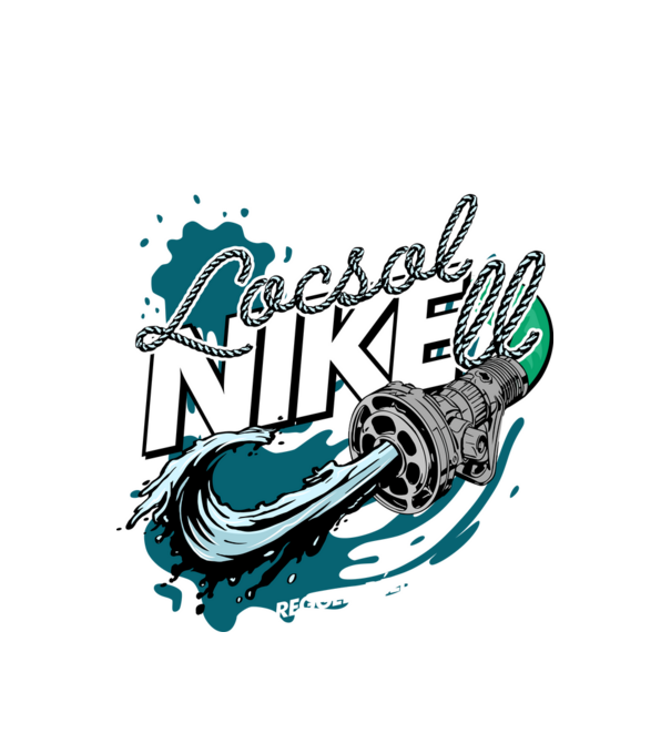 LocsolNikell minta fehér pólón