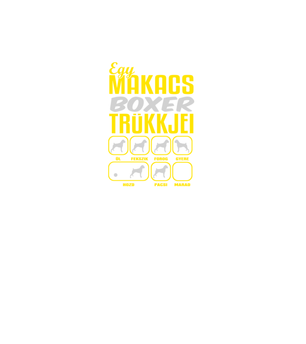 Makacs boxer minta sötétszürke pólón