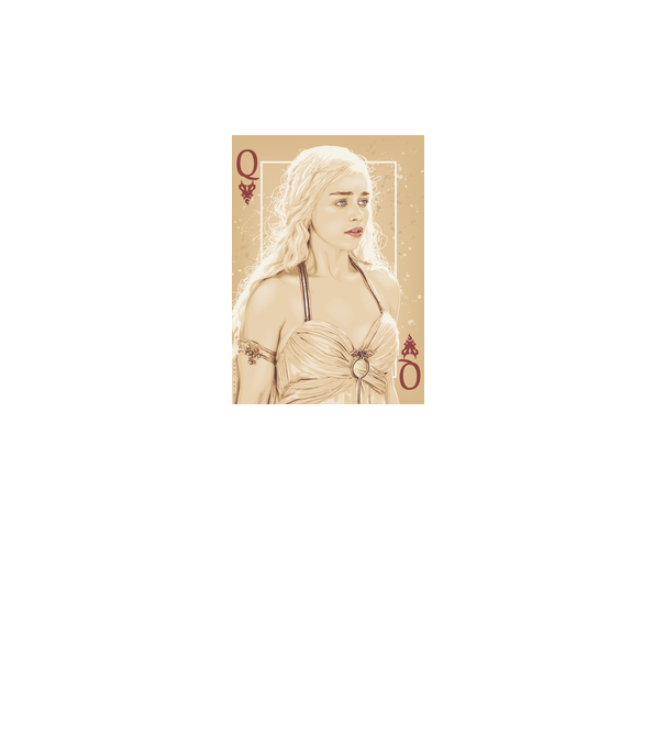 Queen Card minta fehér pólón