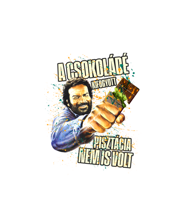 A Csokoládé kifogyott Bud Spencer - Dubai csoki póló minta fehér pólón