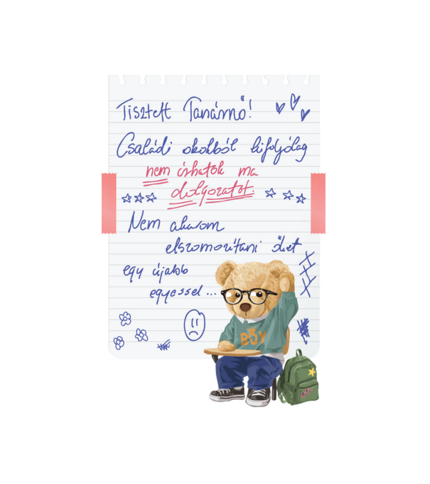 Üzenet a Tanárnőnek minta fehér pólón