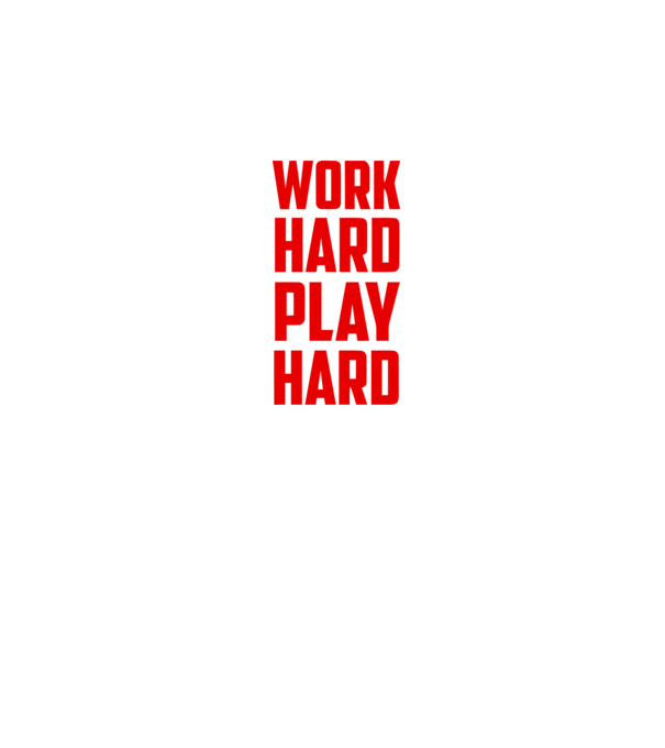 Work-Hard-Play-Hard minta fekete pólón