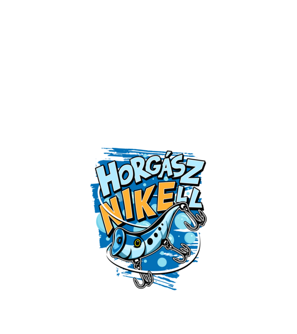HorgászNIKEll csali minta fekete pólón