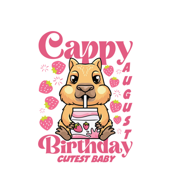 Cappy Birthday August minta fehér pólón