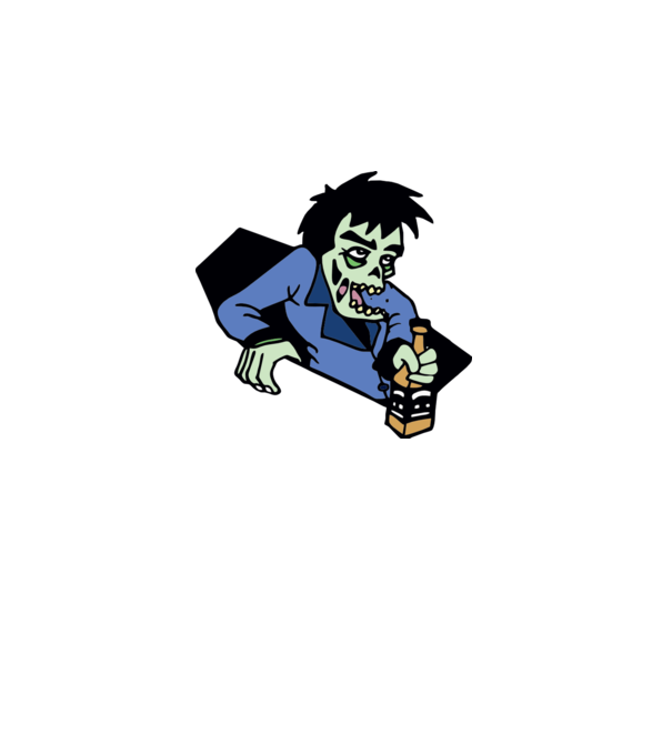Drunk Zombie minta fehér pólón