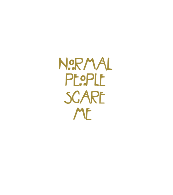NORMALPEOPLESCAREME minta szürke pólón