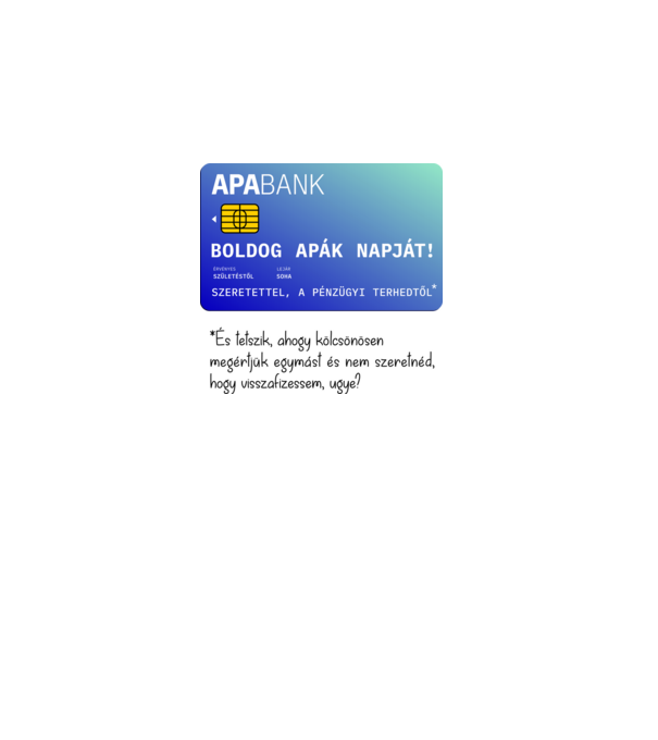 ApaBank minta fehér pólón