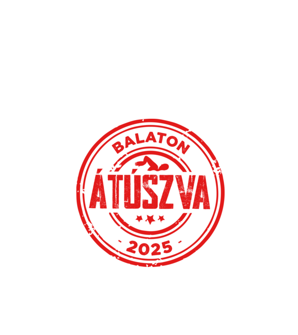 Badge - Balaton Átúszva minta fehér pólón