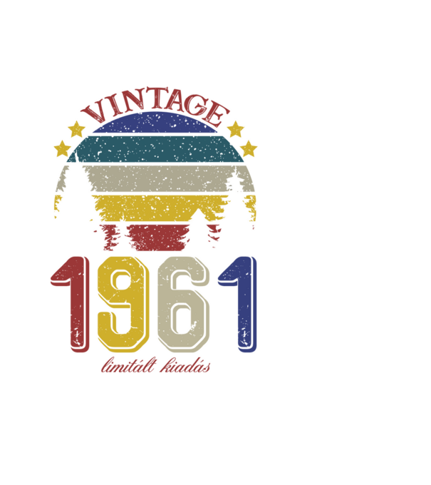 vintage_limitált kiadás 1961 minta fehér pólón