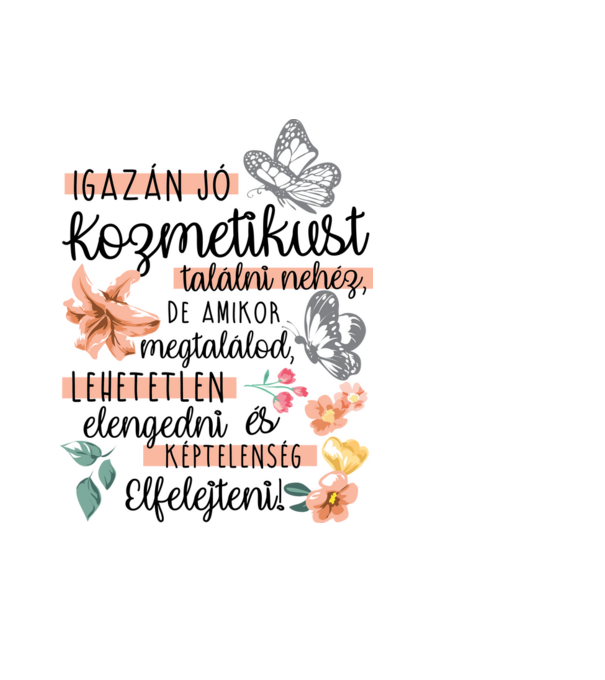 Felejthetetlen kozmetikus minta fekete pólón