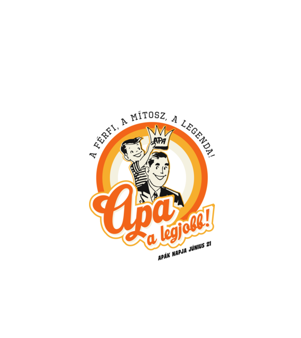 Apa a legjobb retro fiús apa minta fehér pólón