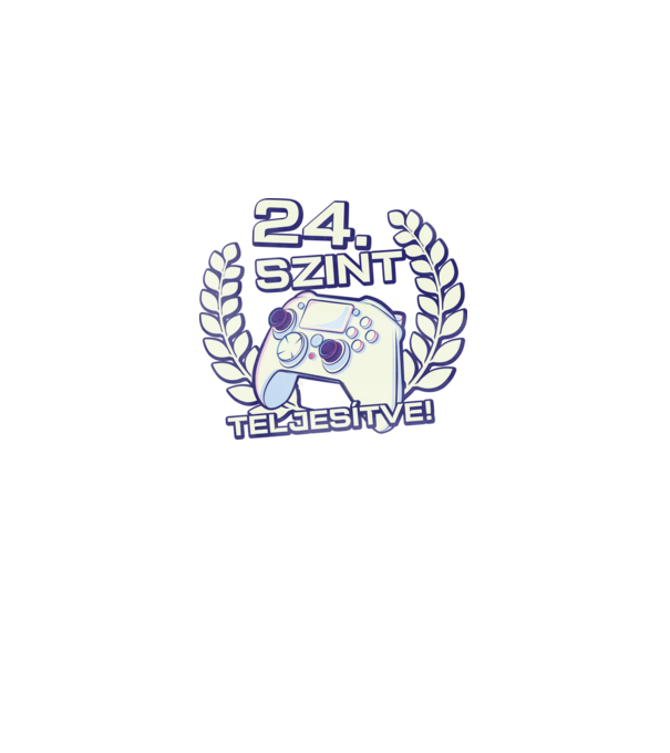 24. szint teljesítve minta fekete pólón