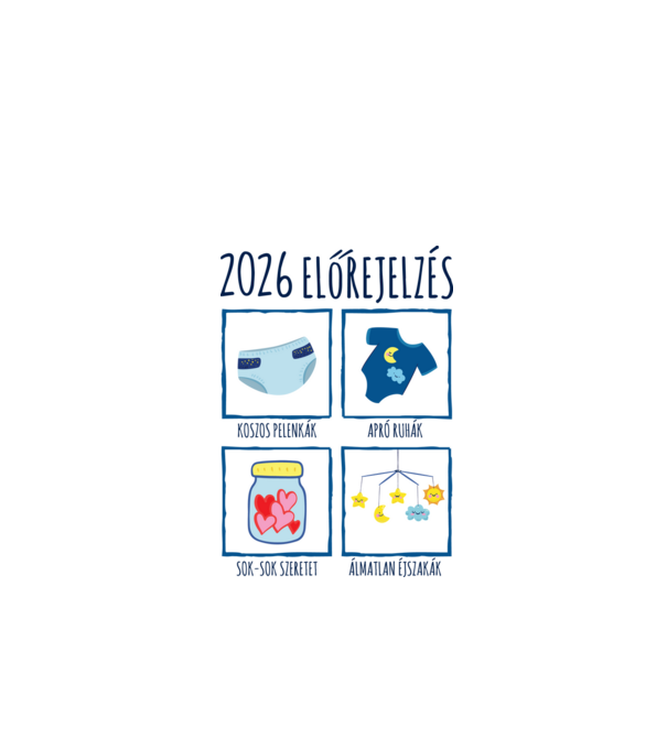 2026 előrejelzés minta fehér pólón