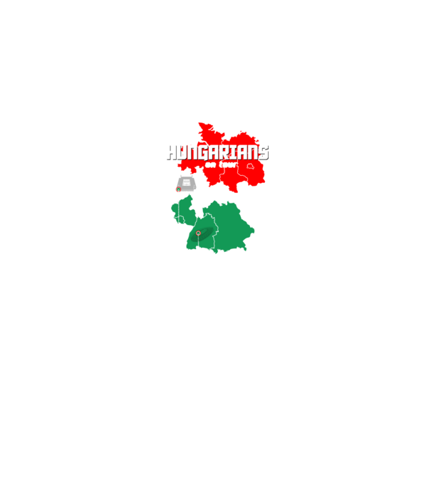Futball EB 2024 HUNGARIANS ON TOUR fekete alapra minta farmerkék pólón