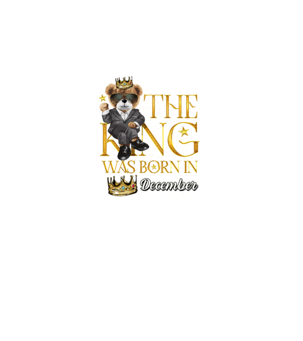 The king was born int DECEMBER minta fekete pólón