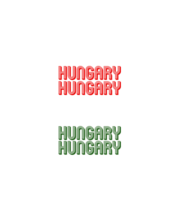 Hungary Hungary szurkolói póló minta fekete pólón