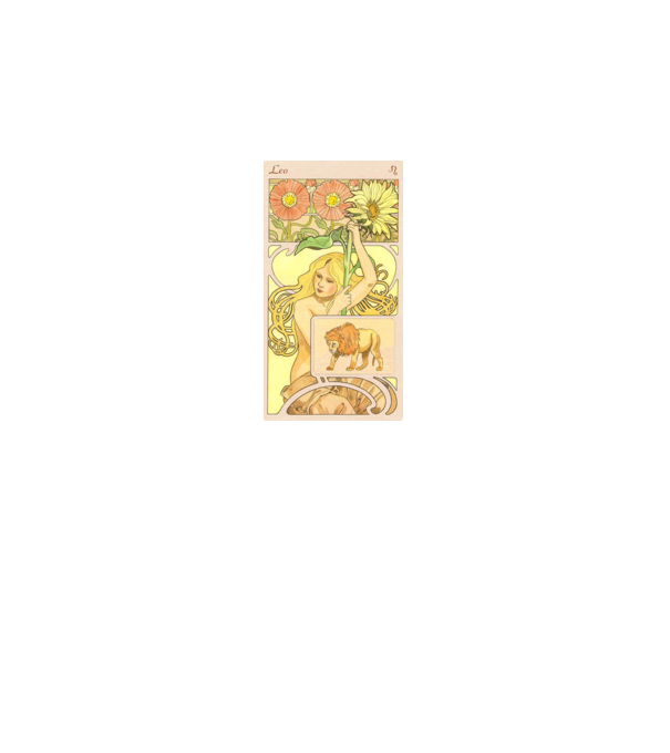 Tarot Horoszkóp OROSZLÁN minta fehér pólón