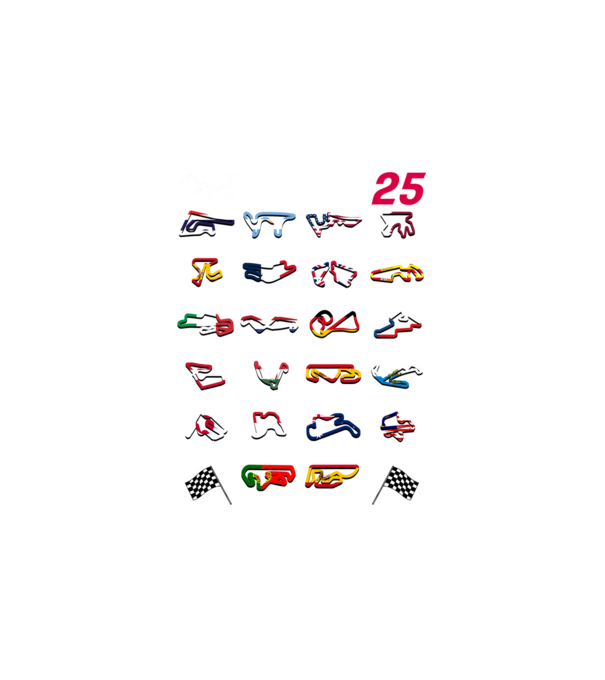 MOTOGP 25 CALENDAR fekete alapra minta fehér pólón