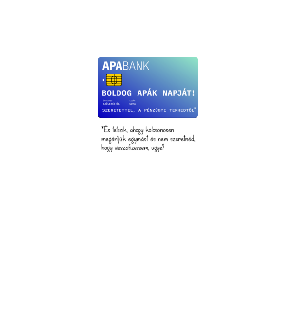 ApaBank minta fehér pólón