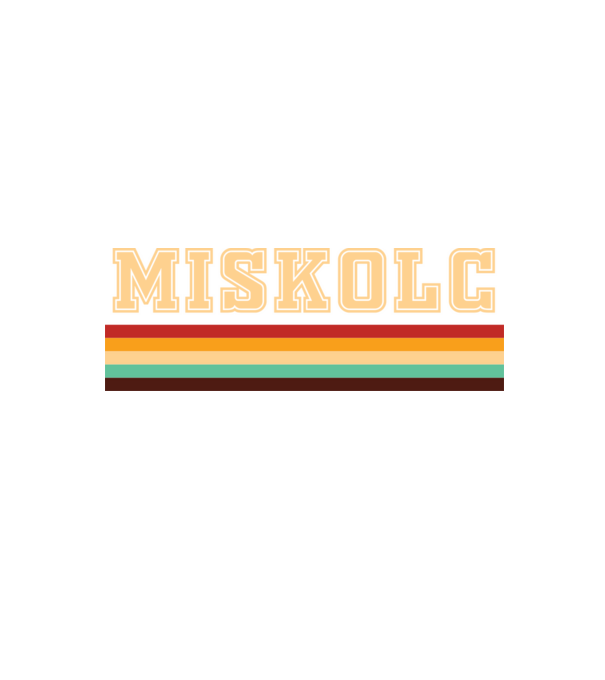 Miskolc Csíkok minta fekete pólón