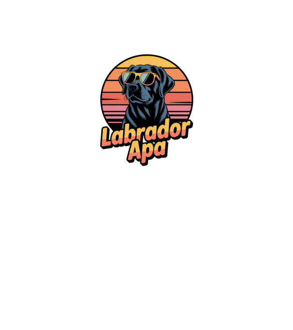 Labrador Apa minta fekete pólón