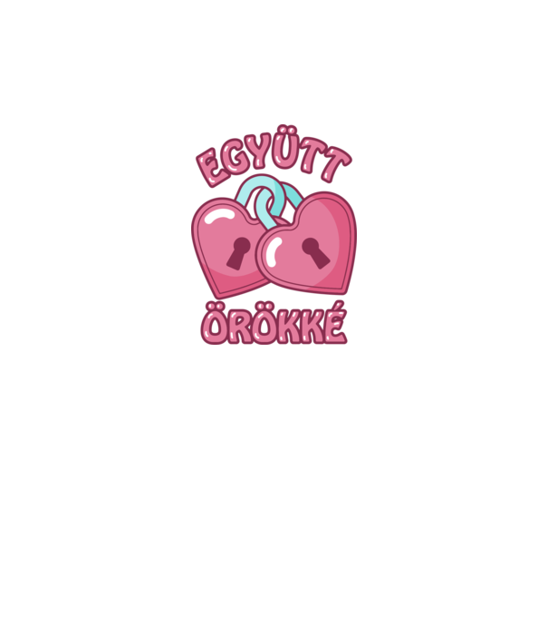 Együtt örökre szívlakatok minta fehér pólón