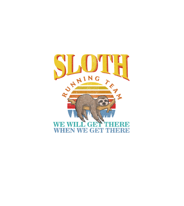 sloth running team retro minta fekete pólón