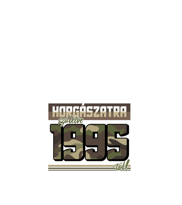 Horgászatra születve - 1995 minta fehér pólón