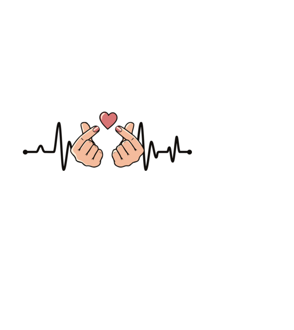 Kpop heartbeat minta világoskék pólón