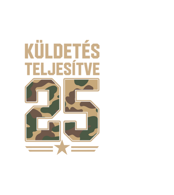 Küldetés teljesítve 25 minta fehér pólón