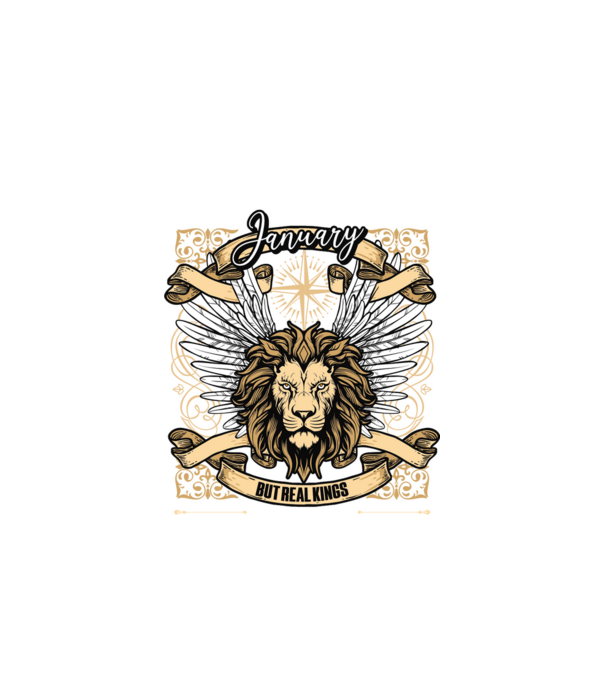KINGS ARE BORN 1975 - JANUÁR minta fehér pólón