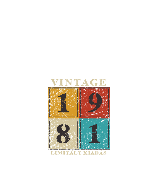 vintage_1981_limitált_világos minta fekete pólón