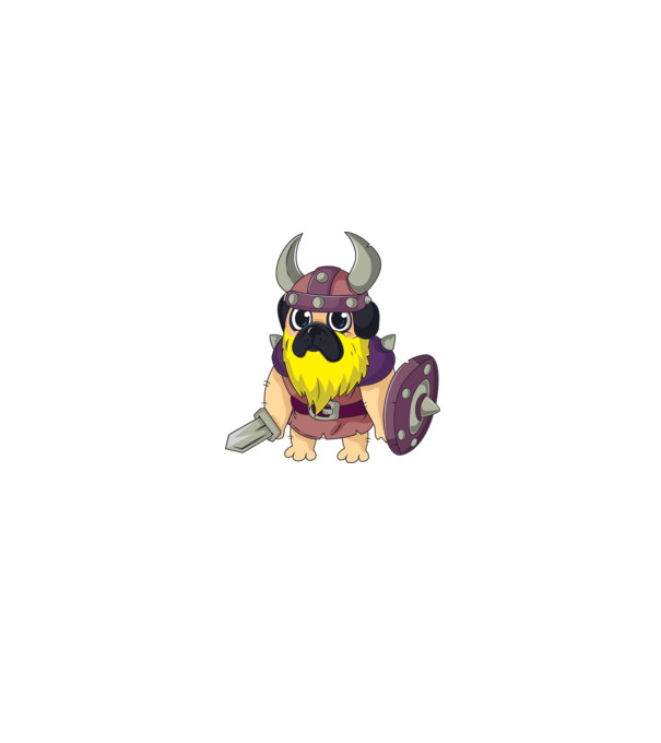 Viking mopsz minta fehér/piros pólón