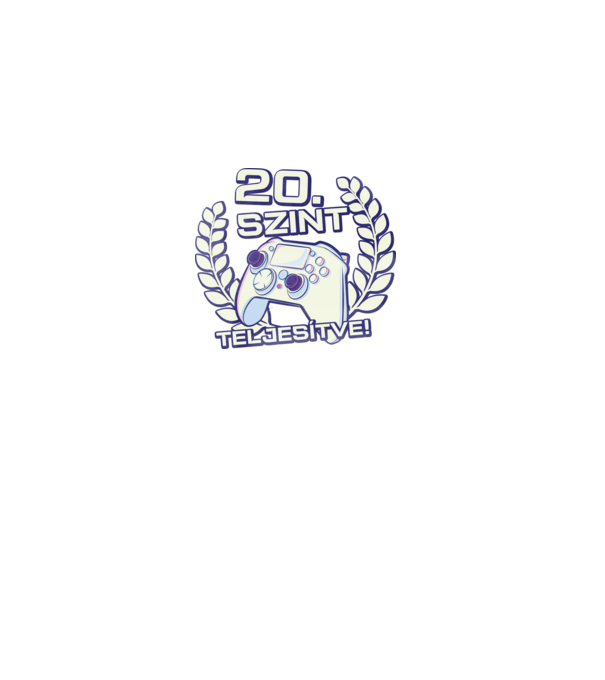 20. szint teljesítve minta fekete pólón