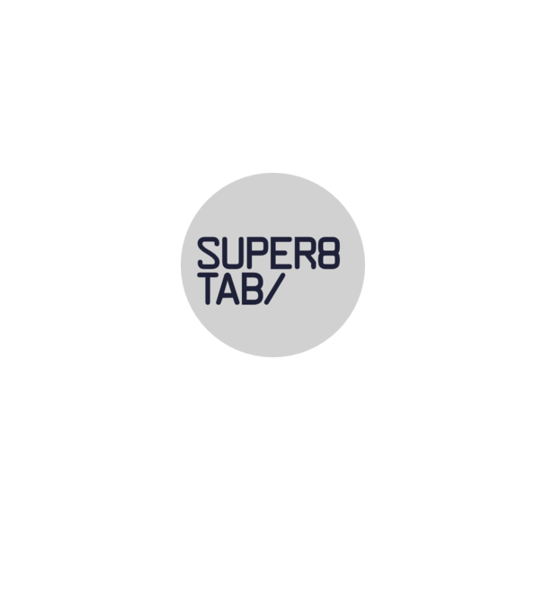Super8 & Tab minta fekete pólón