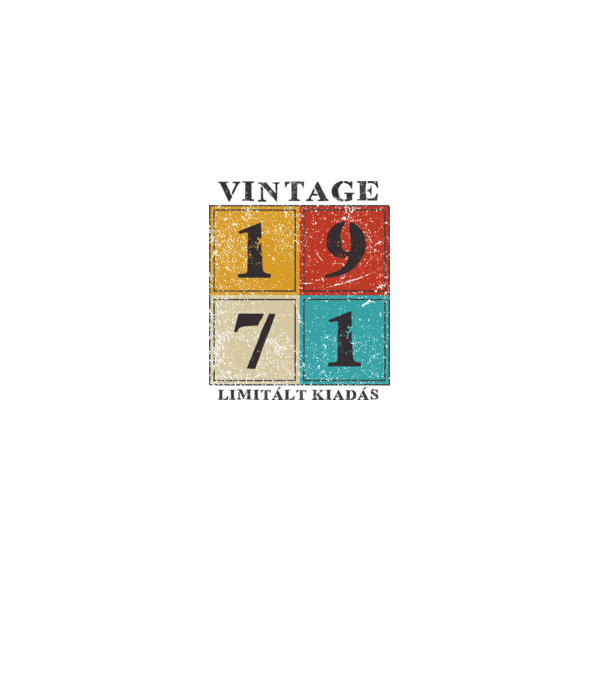 vintage_1971_limitált minta szürke pólón