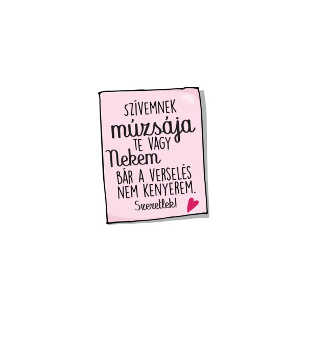 Szerelmes vers minta fehér pólón
