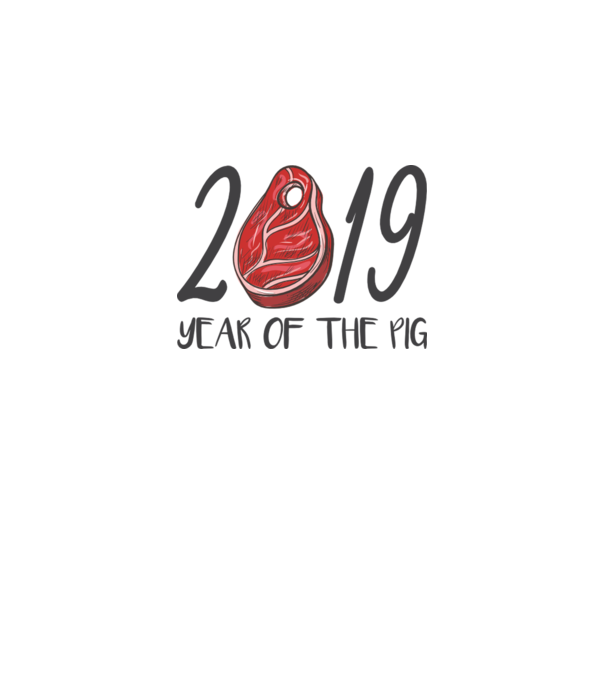 2019 Meat - Year of the pig minta szürke pólón