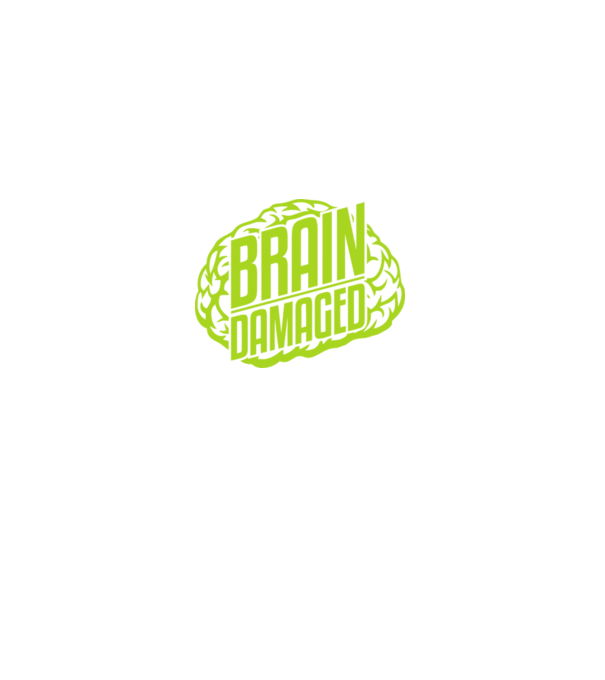brain_damaged_logo_blanc minta türkiz pólón