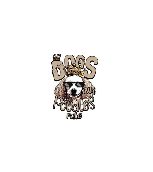 Uszkár Poodles rule minta fehér pólón