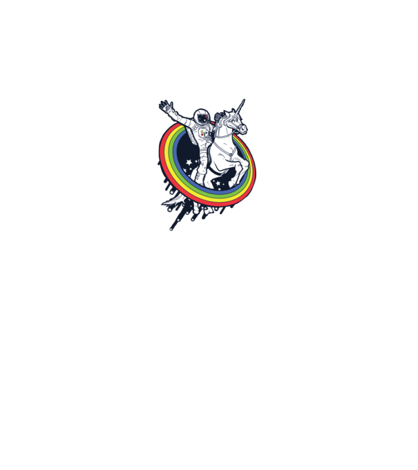 Unicorn Spaceman minta fekete pólón