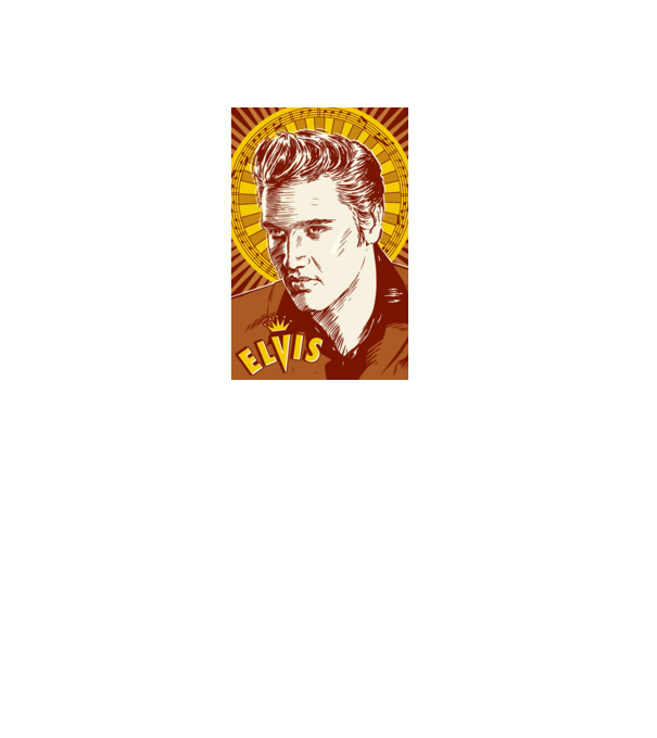 ELVIS a király minta fekete pólón