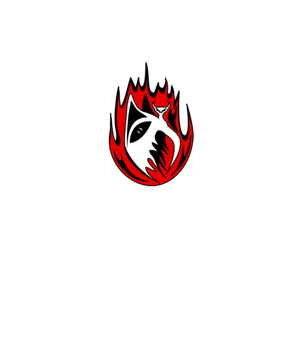 Demon minta fehér pólón