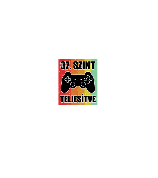 37 szint teljesítve retro gamer minta farmerkék pólón