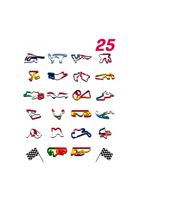 MOTOGP 25 CALENDAR fekete alapra minta fekete pólón