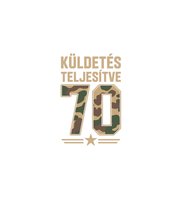 Küldetés teljesítve 70 minta sötétkék pólón