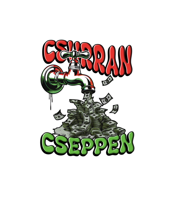 Csurran Cseppen csap minta fekete pólón