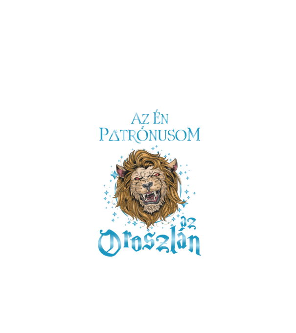 Az én patrónusom OROSZLÁN minta fekete pólón