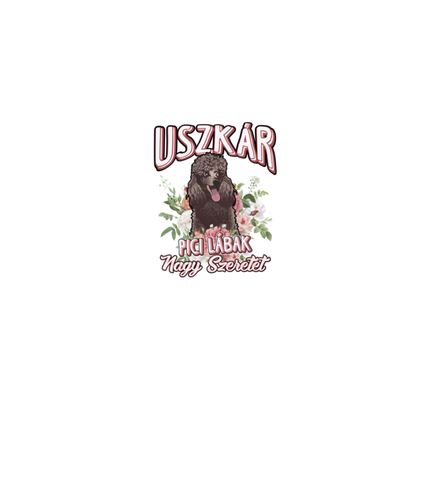 FLORAL DOGGO uszkár  minta szürke pólón